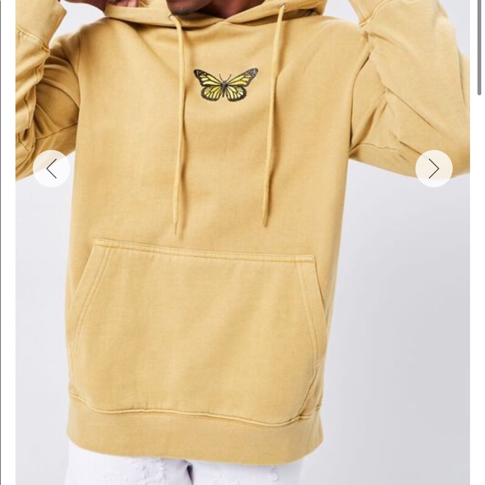 ISO BUTTERFLY embroidered forever 21 mens hoodie size small